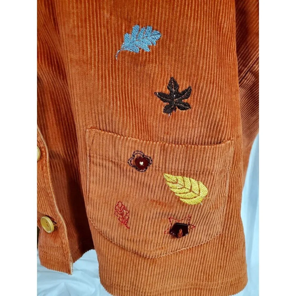 Baxter & Wells Corduroy Fall Vest Cottage Core Autumn Burnt Orange Size 2XL - Picture 6 of 16